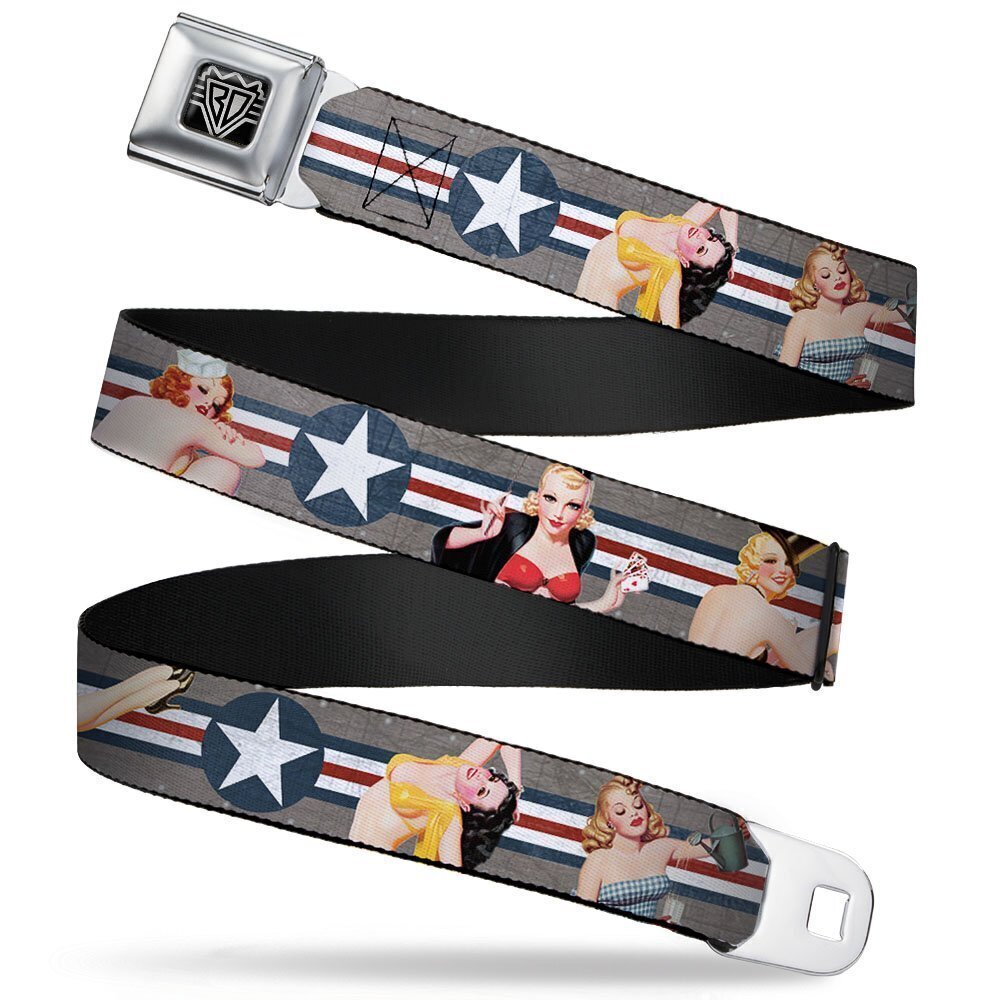 1185 Seatbelt Belt Pin Up XL, Multicolor, 1.5" Wide-32-52 Inches in Length